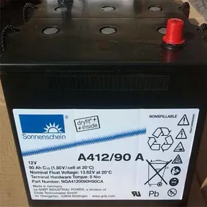 原装进口德国阳光蓄电池价格 阳光电池A412/90A 12V90AH UPS电源