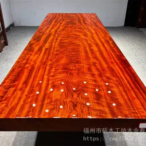 巴花实木大板茶桌原木茶台老板办公桌红木缅甸巴西花梨茶台