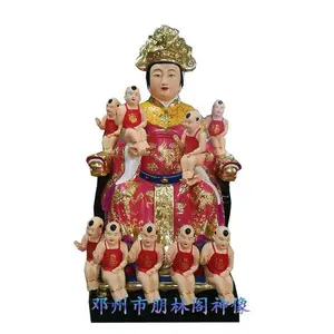 三圣母奶奶神像河南雕塑厂加工三圣母树脂佛像