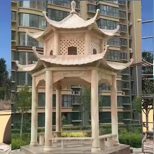 加工定制;潘龙柱石亭子,景观凉亭,石雕亭子,规格齐全厂价直销