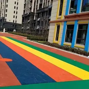 福州幼儿园塑胶操场EPDM地坪施工_小区游乐场施工_小区游乐场弹性地垫安装_能冠工程施工