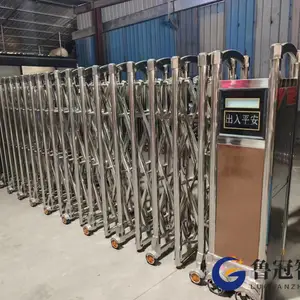 烟台电动伸缩门厂家 自动伸缩门安装 遥控电动门 鲁冠伸缩门自动门销售
