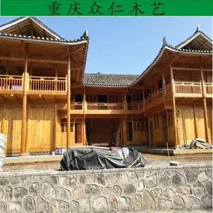 铜仁防腐木景区景观木房子 防腐木公园休闲木屋施工安装 众仁木艺