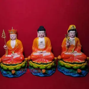 南阳佛像厂订做汉白玉***西方三圣佛像 阿弥陀佛大势至菩萨