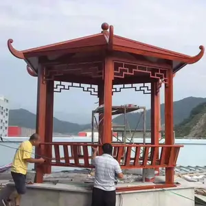 铝合金六角亭子_铝合金防腐木凉亭厂家 赫斯唯
