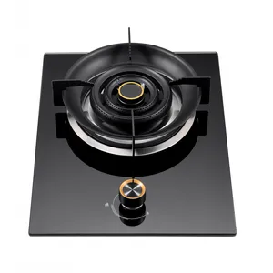 燃气灶源头厂家!430 全黑玻璃面板,5.2KW 合胜方炉头燃气灶