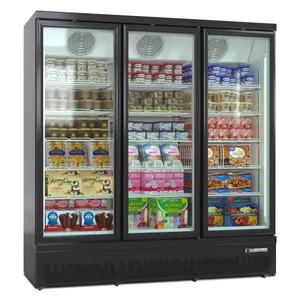 摩雪三门冷冻柜超市商用低温肉类冻品冷柜牛排立式冰箱出口冷柜