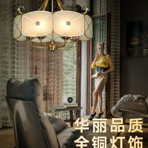 欧式吊灯全铜餐厅吊灯客厅卧室灯现代简约饭厅灯创意大气个性灯具
