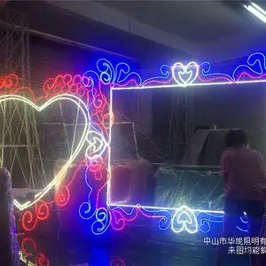 户外造型灯厂家 ,春节****** led桃心 相框 礼物盒