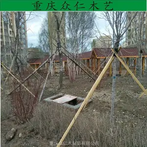 忠县户外实木长廊 芬兰木古建长廊设计安装 众仁木艺