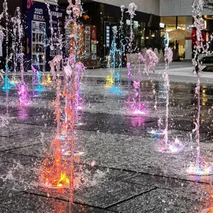 节日氛围满满的喷泉、灯光设计,组合喷泉、造型喷泉,喷泉安装