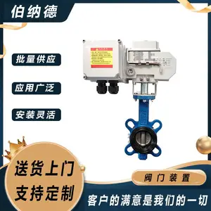 伯纳德 DN50对夹式蝶阀 驱动阀门连接电动执行器TQ10-0.5