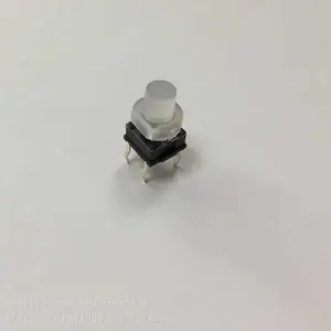 带灯轻触开关6*6*12高圆导光柱发光按键透明按钮