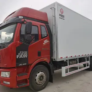 解放J6L-6.8米肉钩冷藏车 国六 小型冷藏车 狮曼登冷藏车厢