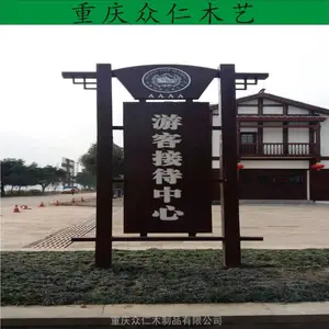 万州防腐木景区导览牌 防腐木指示牌 公园防腐木公告栏设计安装 众仁木艺