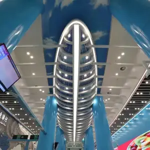 石家庄双曲造型木纹报告厅吊顶铝板 会议厅弧形铝单板