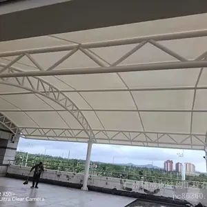 PVDF膜结构篮球场大棚_曲面弧形管桁架膜工程_膜材膜结构屋面