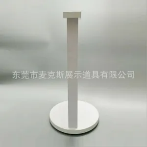 双面旋转展示台白色袜子挂钩陈列架展览会木制多功能旋转展示架