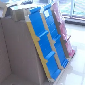聚氨酯封边岩棉夹芯板 金属板复合保温板 芯材可选择岩棉 玻璃棉等