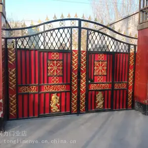 小区铁艺大门 别墅大双开门