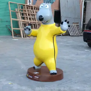 玻璃钢卡通倒霉熊雕塑玻璃纤维卡通动物公仔商场游乐园景观摆件