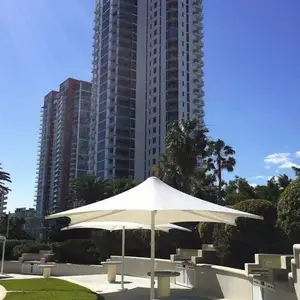 户外休闲遮阳膜结构抗风伞 庭院餐厅伞棚 景区公园遮阳膜伞