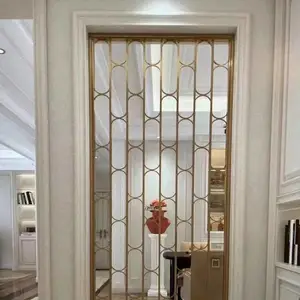 承德厂家直供酒店大堂 售楼部不锈钢屏风隔断 玫瑰金不锈钢屏风