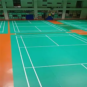 室内塑胶地板施工 羽毛球塑胶地胶 羽毛球场地地胶