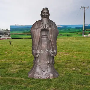 铸铜孔子雕塑 校园教学楼铜雕孔子摆件 厂家直销