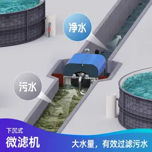 微滤机不锈钢下沉式鱼池水循环过滤全自动工厂化养殖池过滤器虾池
