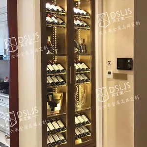 佛山市不锈钢酒柜 恒温红酒柜图纸 简约现代金属红酒柜酒架