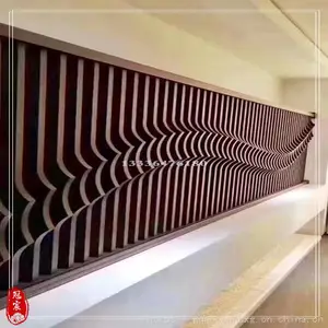 彩色不锈钢双色峰峦山峰造型屏风 宝石蓝激光焊接不锈钢花格定制