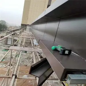 门头雨棚屋檐滴水线氟碳铝单板_幕墙铝单板