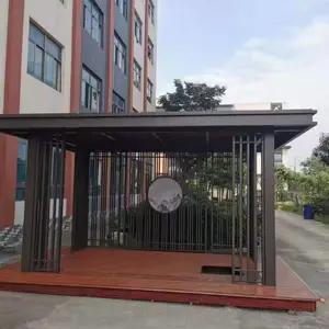 定制户外凉亭 新中式铝合金凉亭葡萄架庭院别墅亭楼简易休闲长廊户外凉亭防雨棚