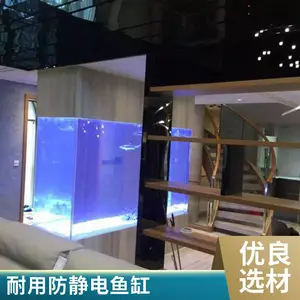 秦海水景 海水缸造景 别墅嵌入式鱼缸 水族箱设计安装 全国定制