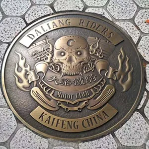 铸艺标识 标识标牌 导视牌 街头街道装饰性黄铜井盖 工厂直销