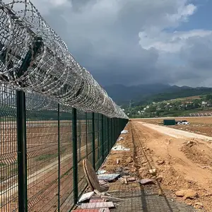 机场护栏网 机场钢筋围界厂家 带刺丝Y型立柱护栏