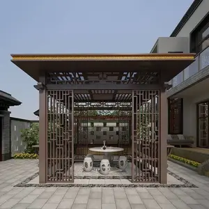户外新中式凉亭 庭院室外别墅简易四角凉亭 仿古花园公园亭子