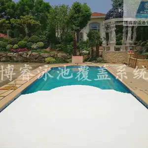 游泳池保温盖子 电动泳池盖 无边际泳池自动防尘卷帘盖定制
