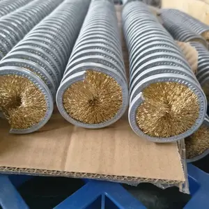 钢丝内外绕弹簧刷尼龙丝缠绕刷不锈钢丝毛刷辊绞线除锈处理钢丝刷线材去粉尘定制螺旋式刷厂家直供工业毛刷子