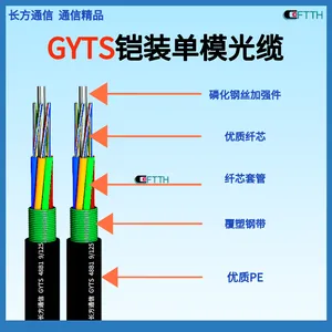 24芯GYTS铠装单模光缆 GYTS-24B1室外主干光纤定制