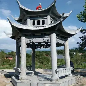户外休闲石亭子 新农村广场石材长廊 双层石雕凉亭 坚固耐用