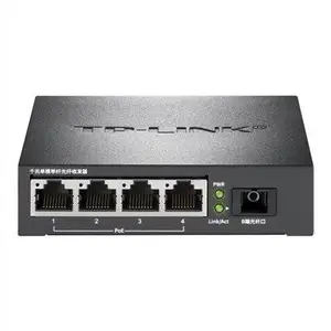 TP-LINK TL-FC314PB-20 千兆单模单纤光纤收发器 1SC+4GE(PoE)