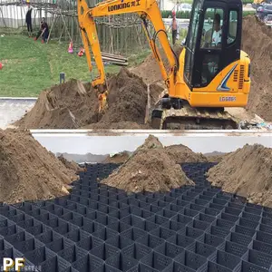 加强路基高分子土工格室 斜坡种植80-160mm打孔压纹伸缩网