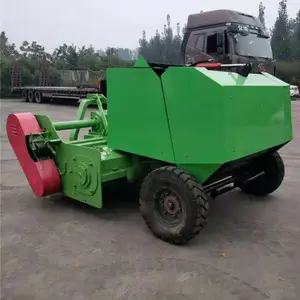 农用牧草秸秆打捆机 四轮拖拉机带秸秆圆梱打包机 小型牧草捆草机