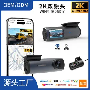 跨境wifi行车记录仪双路口红机夜视高清循环录像隐藏式USB车载记录仪24H停车监控源头工厂一站式定制批发