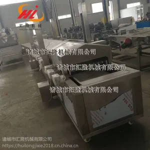 HLYZ-8000全自动油炸鱼豆腐设备 鱼快油炸流水线