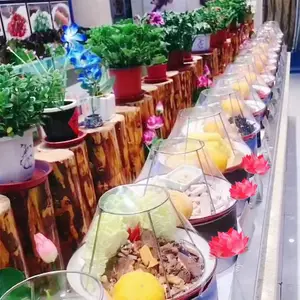 酒店自助餐保温灯炸品台展示架木托不锈钢水果面包筐明档展示餐具