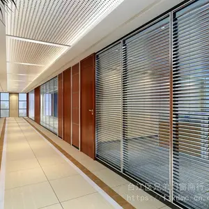 福州内置百叶帘中空玻璃兄弟门窗办公室隔断铝合金