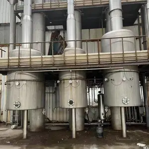 在位出售一套10吨钛材三效蒸发器,二手5吨钛材MVR蒸发器